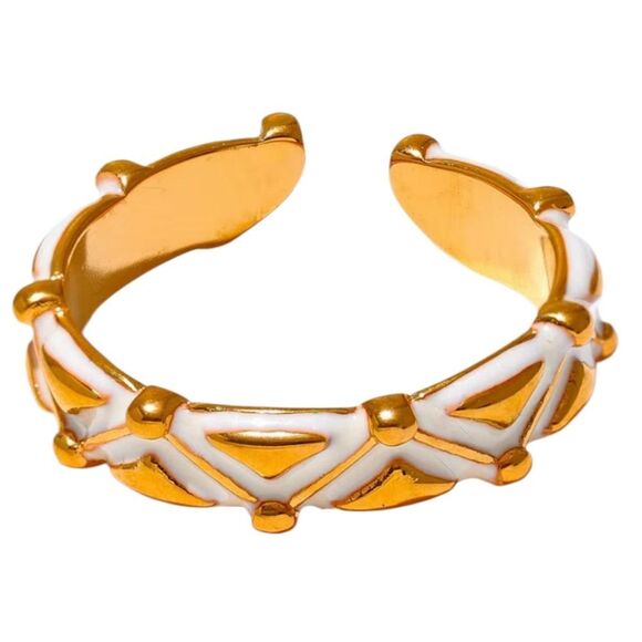 New ANTHRO Enamel Weave Band Adjustable Ring - Picture 1 of 14